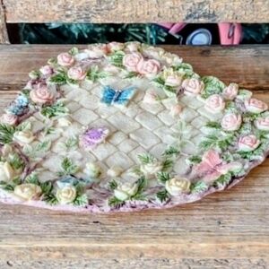 Vintage Floral Heart-Shaped Trinket Dish